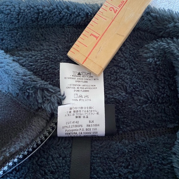 Rare Patagonia Synchilla Windzone Jacket w/ Velour Like Fleece Women Small Black - Picture 12 of 12